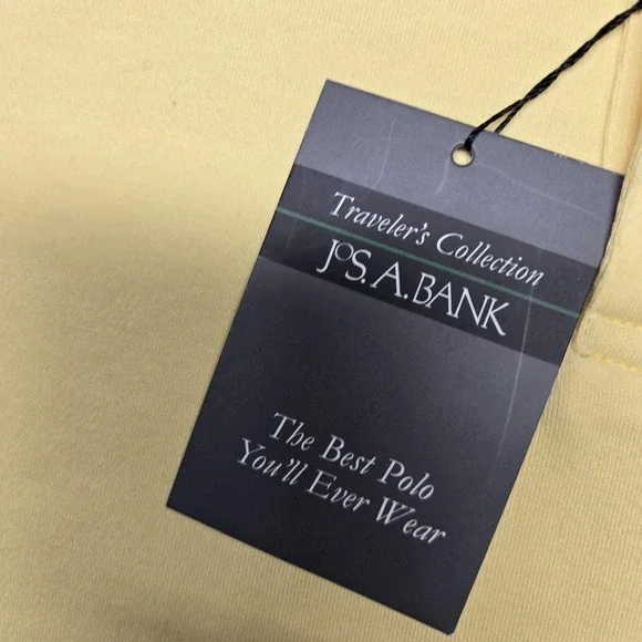 Jos. A. Bank Polo Shirt Mens XL Yellow Traveler's Collection Cotton Short Sleeve - Picture 8 of 16